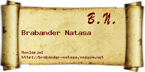 Brabander Natasa névjegykártya